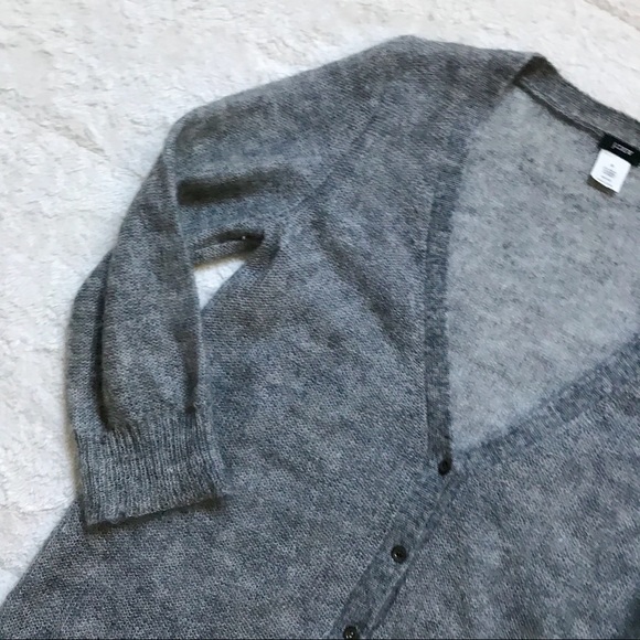 J. Crew Gray Mohair Blend Sheer Cardigan size M - Picture 2 of 8